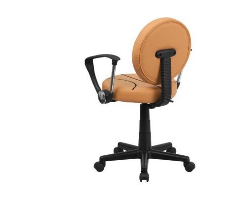 Orange Black Arms Chair Basketball Task Basket Computer Room Desk Office Vinyl