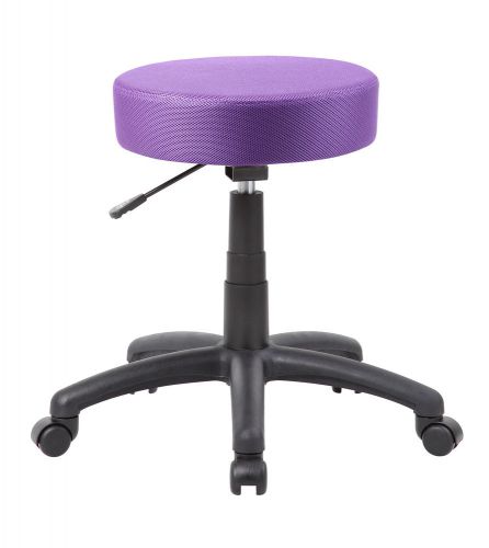 Boss Office Products Height Adjustable Dot Stool with Double Wheel Caster Purple