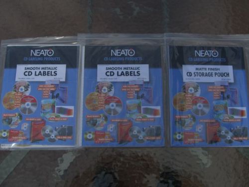 NEATO 200 Smooth Metallic CD Labels Gold - 30 CD Storage Matte Finish Pouches