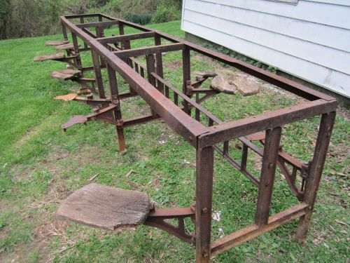 Large Vintage 1920&#039;s  Cast Iron Table, 14 seats that swing-out