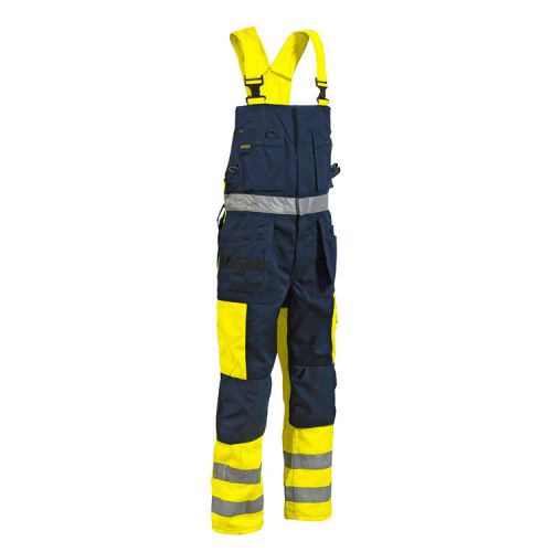 Blaklader 2603-2 eurosafe high vis yellow navy blue bib overalls size c56 for sale