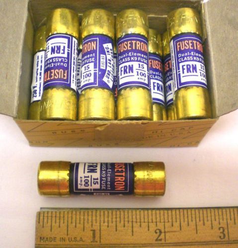10 FRN 15/100 FUSETRON Dual Element Fuses by BUSSMANN, 250V Slow Blow USA