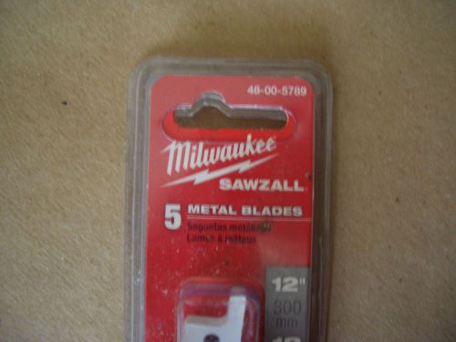 Milwaukee 48-00-5789 12 in. 18 TPI Double Duty Super Sawzall Torch 5pk NEW!!
