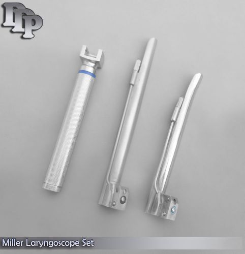 LARYNGOSCOPE SMALL HANDLE AA + 2 MILLER BLADE #2 and #3 ENT ANESTHESIA SET