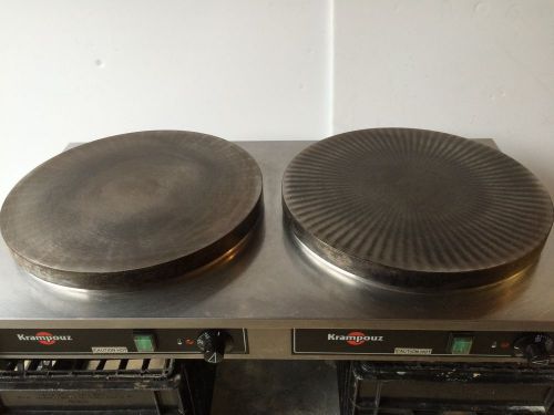 Commercial crepe machine krampouz cecij4 double included spatula and pad holder for sale