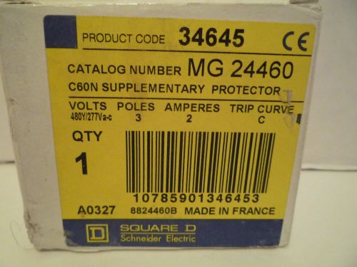 Square d: mg 24460 (34645) c60n supplementary protector 3 pole new for sale