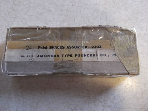 Vintage ATF Foundry Type Metal Letterpress 24 Pt Assorted Spaces Still In Box
