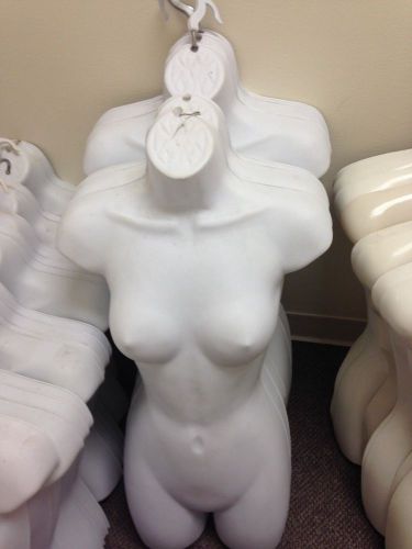 LOT of 5 Female 3/4 Body White Colored Hanging Body Forms Size Small