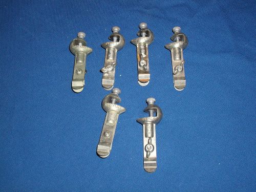 Lot of 6 Vintage Fisher Castaloy 3&#034; Thermometer Clamps Clips Beaker Test Tube