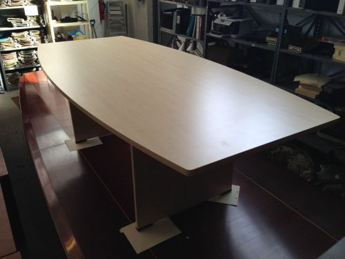 8ft long boat shape conference table by regency office furn in maple laminate for sale