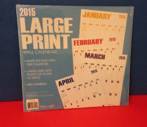 2015 Large Print Wall Calendar - Great For Elderly Or Anyone Who Needs Big Image