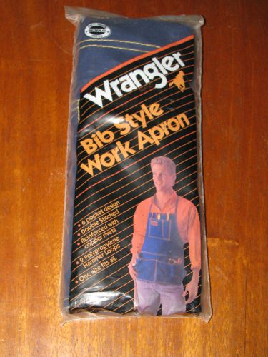 *nip* vtg. wrangler bib style work apron carpenter industrial blue made in usa for sale