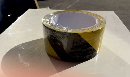 2&#034; x 54&#039; black and yellow hazard tape caution tape qty 1 for sale