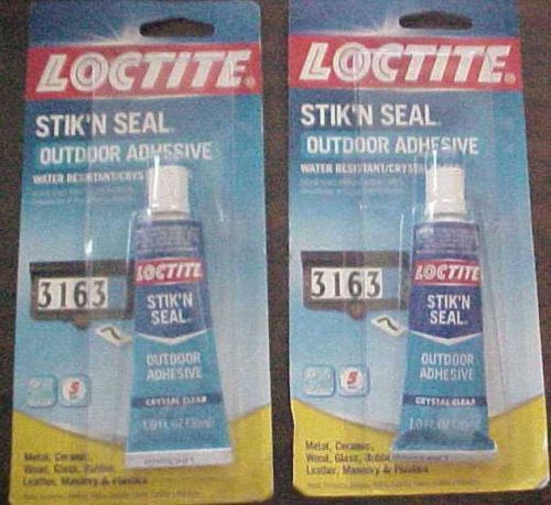 LOT 2 HENKEL Loctite 1 oz Stik&#039;n Seal Outdoor WATERPROOF Adhesive Glue Clear New