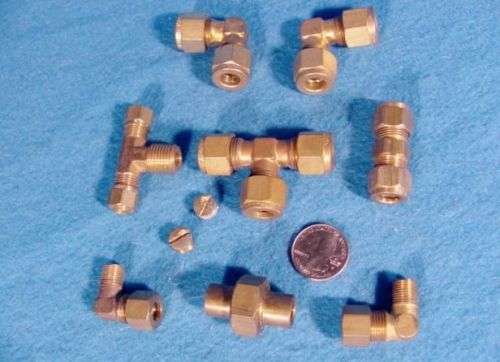 Brass pipe fittings lot mro npt compression unions tees elbows free ship nr! for sale