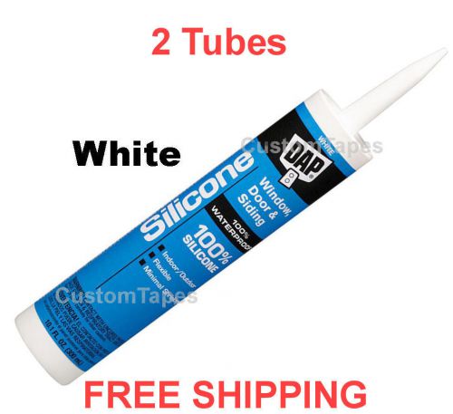 Dap 8646 100% silicone rubber sealant, white, 10.1 oz.  - 2 tubes for sale