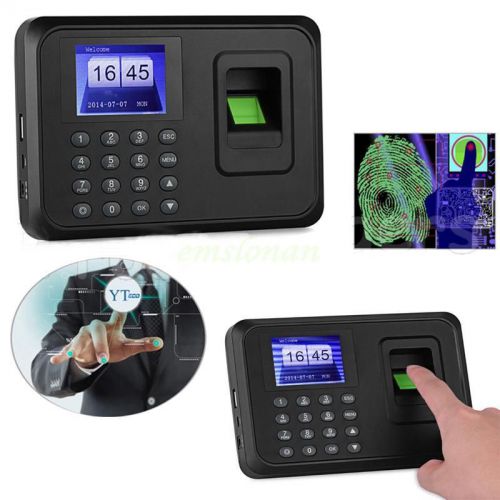 Us stock 2.4&#034; tft fingerprint time attendance clock employee payroll recorder for sale