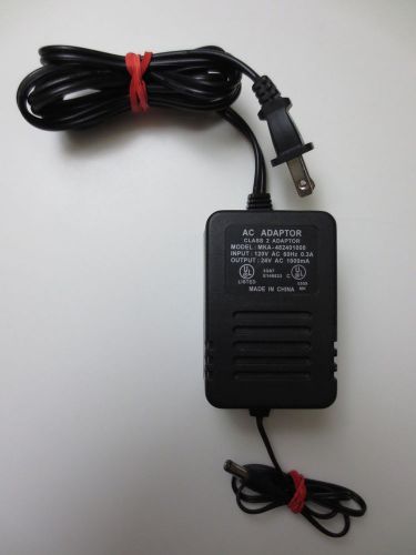 AC Adaptor Adapter Class 2 Power Supply Model MKA-482401000 24V AC 1000mA (A474)