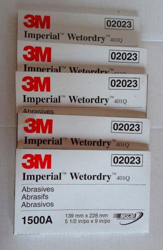 3M Imperial Wetordry Abrasive Sheets 5-1/2&#034;- 9&#034; 02023 50 SHEET PACK,LOT of 5 PKS