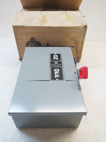 G E 60 AMP ENCLOSED SWITCH TH4322, 240 VAC, 15 HP (NEW)
