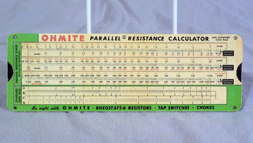 VGC 1949 OHMITE MFG. Ohm&#039;s Law&amp;Parallel Resistance Calculator PERRY GRAF CORP