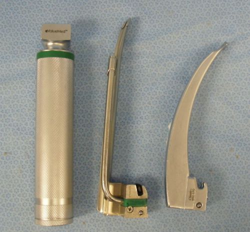 ValueMed  Fiber Optic Laryngoscope Handle and 2 Assorted Blades