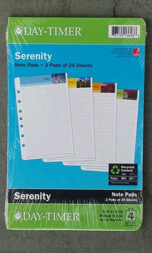 Day Timer SERENITY Note Pads ~ 2 pads of 24 sheets ~ SIZE 4 ~ #13698