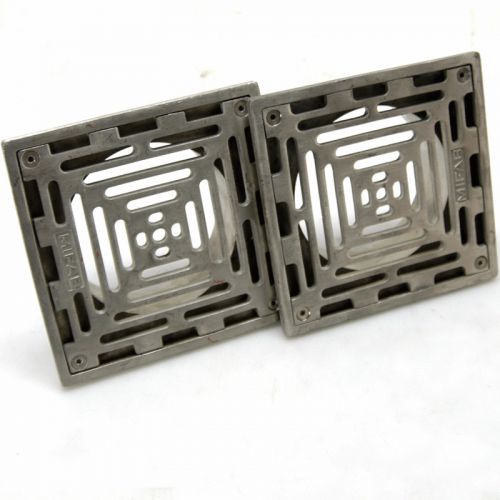 Lot of 2 NEW MIFAB S6PS-3 Square Grate Industrial Floor Drains 6&#034;