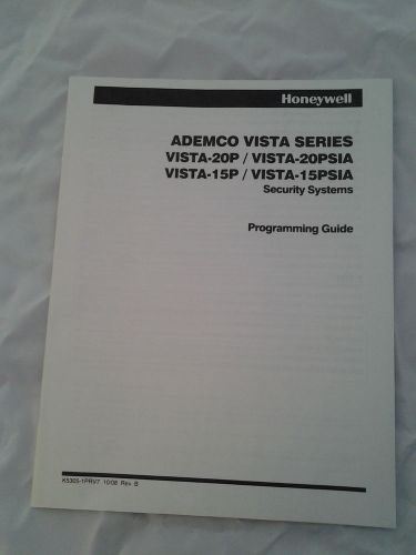 Ademco Vista-20P,15P programming guide