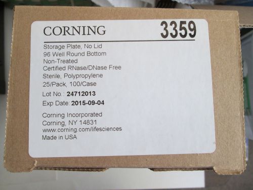 Corning 96 Well Clear Round Bottom PP Microplates, Box of 25, Sterile, #3359