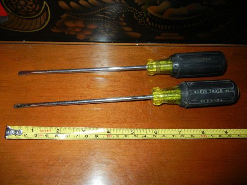 2 Total Klein Tools 601-6 inch Cushion Grip Screwdrivers flat slotted cabinet