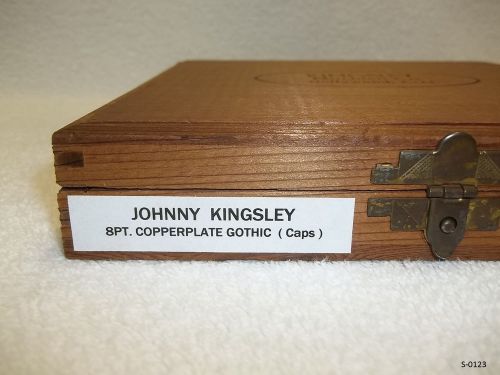 Kingsley Machine type - 8PT. Copperplate Gothic Caps - hot foil stamping machine