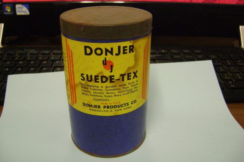 VINTAGE CANNISTER OF Donjer Suede-Tex EMERALD GREEN? IVY GREEN? PEA GREEN?