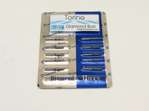 Dental Diamond Burs Conical Trunk Lab TF-14 FG Set /1 Pack 10 Pcs TORINO