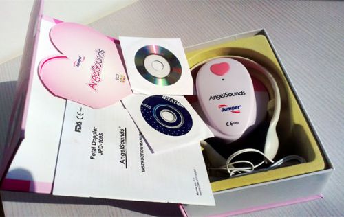 Luxurious pack! angelsounds fetal doppler fetal baby heartbeat monitor+gel&amp;2 cd for sale