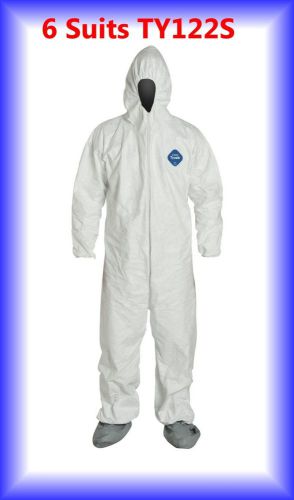 6 suites dupont tyvek coverall bunny suite with hood and boots - ty122s / 2xl for sale
