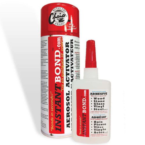 Small InstantBond Superglue/Adhesive with Spray For Wood, Steel, Granite,Leather