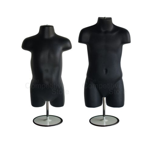 Toddler + Child Mannequin Form With Metal Base Boys and Girls Clothing - Black