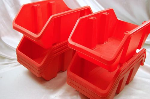 8 pack of  Red Stack &amp; Nest Storage Bins  Stackable Organize   12&#034; X 6  5/8&#034;