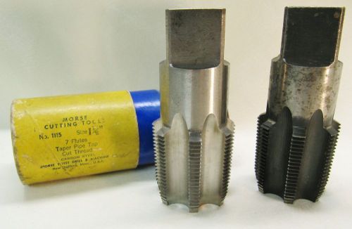 2 morse cutting tools no.1115  1-1/2&#034; - 11-1/2&#034; pipe tap npt 7 flute taper for sale