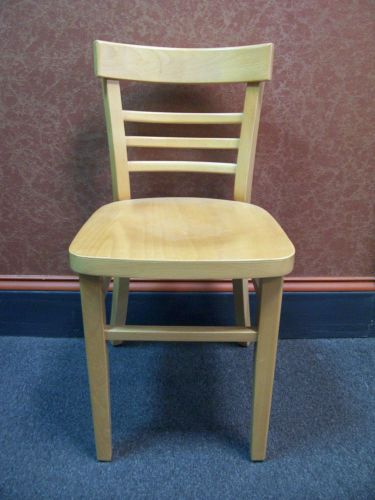 Wooden Curved Ladderback Restaurant Chairs - Natural Finish