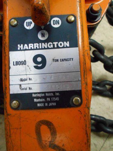 Harrington LB090 Chain Hoist Model No. L4-993 Serial No. 317525