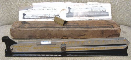 Pat&#039;d 1927 Vintage MODERN UTILITIES &#034;PERFECTION&#034; GRADE SCALE For PLUMBING PIPE