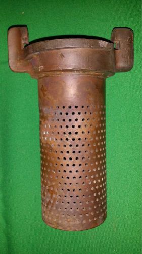 Large antique brass fire hose / sump pump strainer / screen for sale