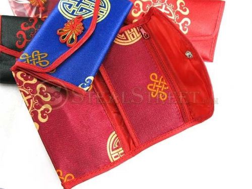Women&#039;s twelve piece set of satin oriental design jewelry pouches for sale