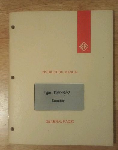 General Radio Type 1192-B/-Z Instruction Manual