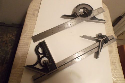 vintage union tool co. no.4 protractor/combo square/center finder set.