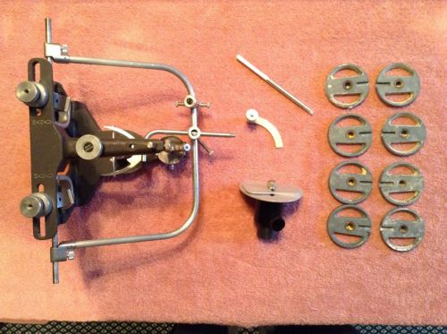 Hanau fully adjustable dental articulator, face bow, mounting rings, MINT!!