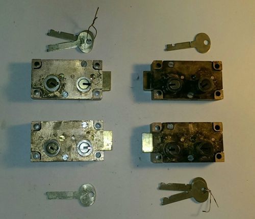 4- S &amp; G #4440 Safe Deposit Box Locks Brass