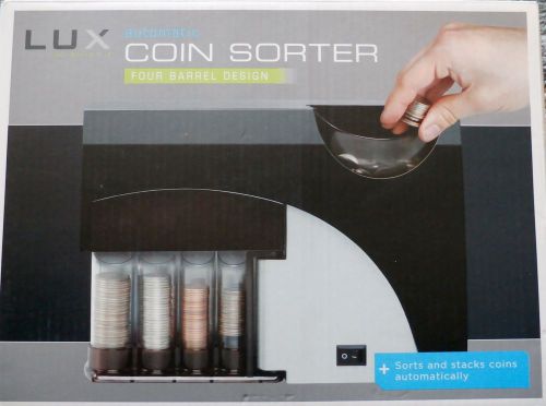 LUXE BY SHIFT 3 AUTOMATIC COIN SORTER FOUR BARREL DESIGN  New  List  $24.99